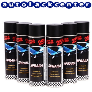 Изображение Spraila schwarz matt  6 x 500ml Sprühlack von AutoK 300921