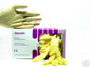 Bild von Latex Lackierhandschuhe 100 Stk puderfrei