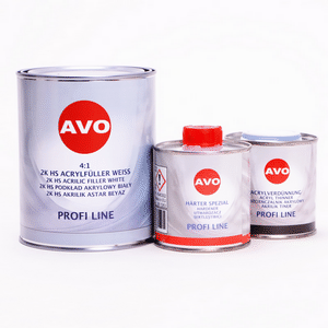 Picture of AVO 2K HS 4:1 Grundier Füller  Acrylfiller weiss 1,5 Liter Set (1Liter Füller + 0,25 Liter Härter + 0,25 Liter 2K Acrylverdünnung)