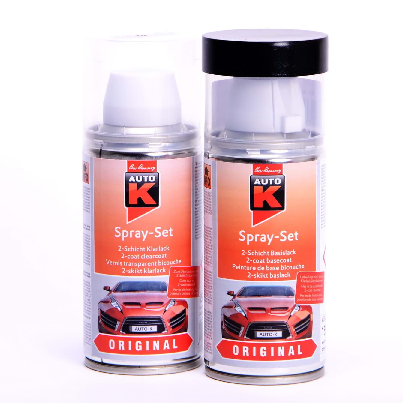 Bild von Auto-K Spray-Set Autolack für Volkswagen, VW, Audi LZ9Y Phantomschwarz perl met. + Klarlack