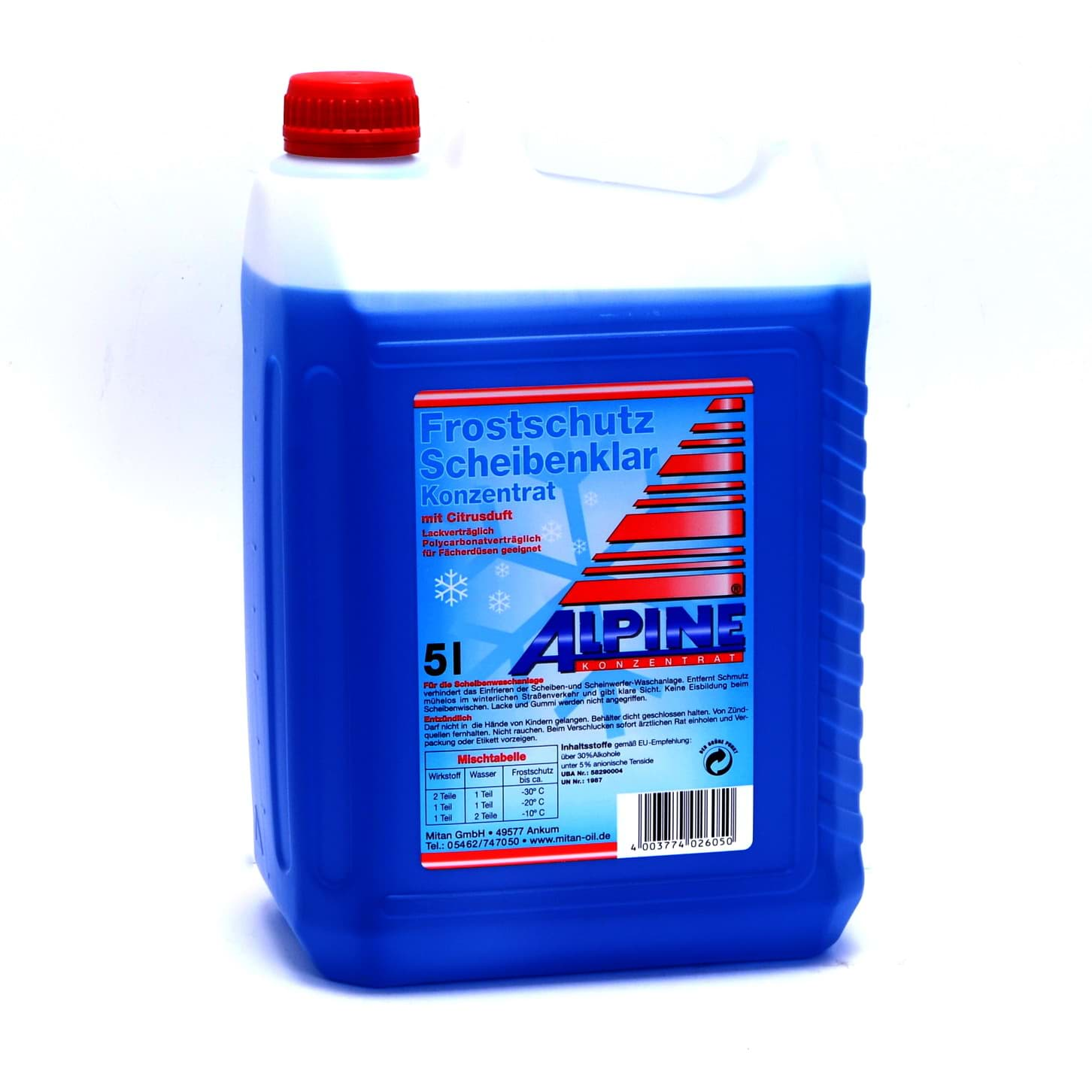 Изображение ALPINE Frostschutz Scheibenklar bis -60C° Scheibenfrostschutz 5Liter