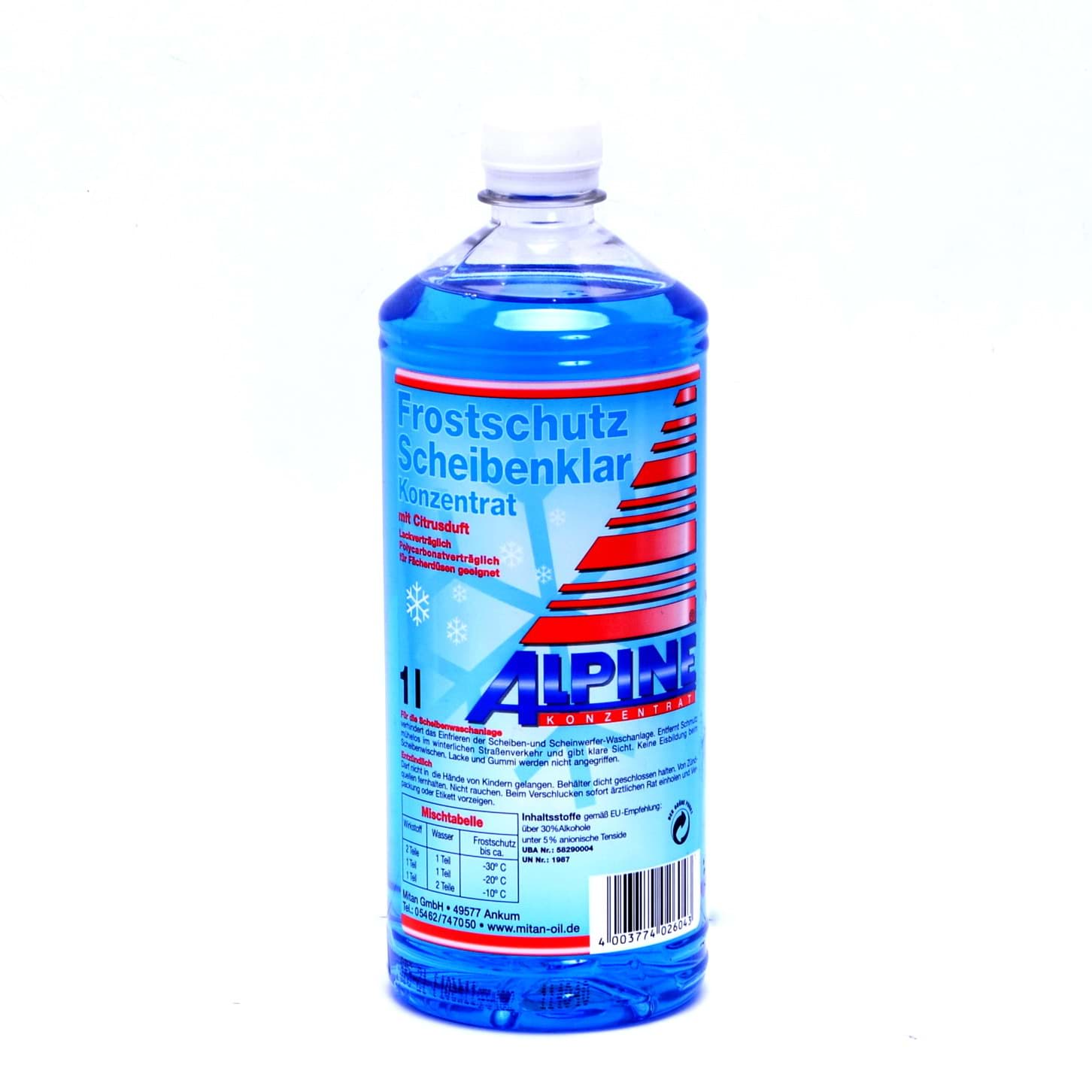 Picture of ALPINE Frostschutz Scheibenklar bis -60C° Scheibenfrostschutz 1Liter