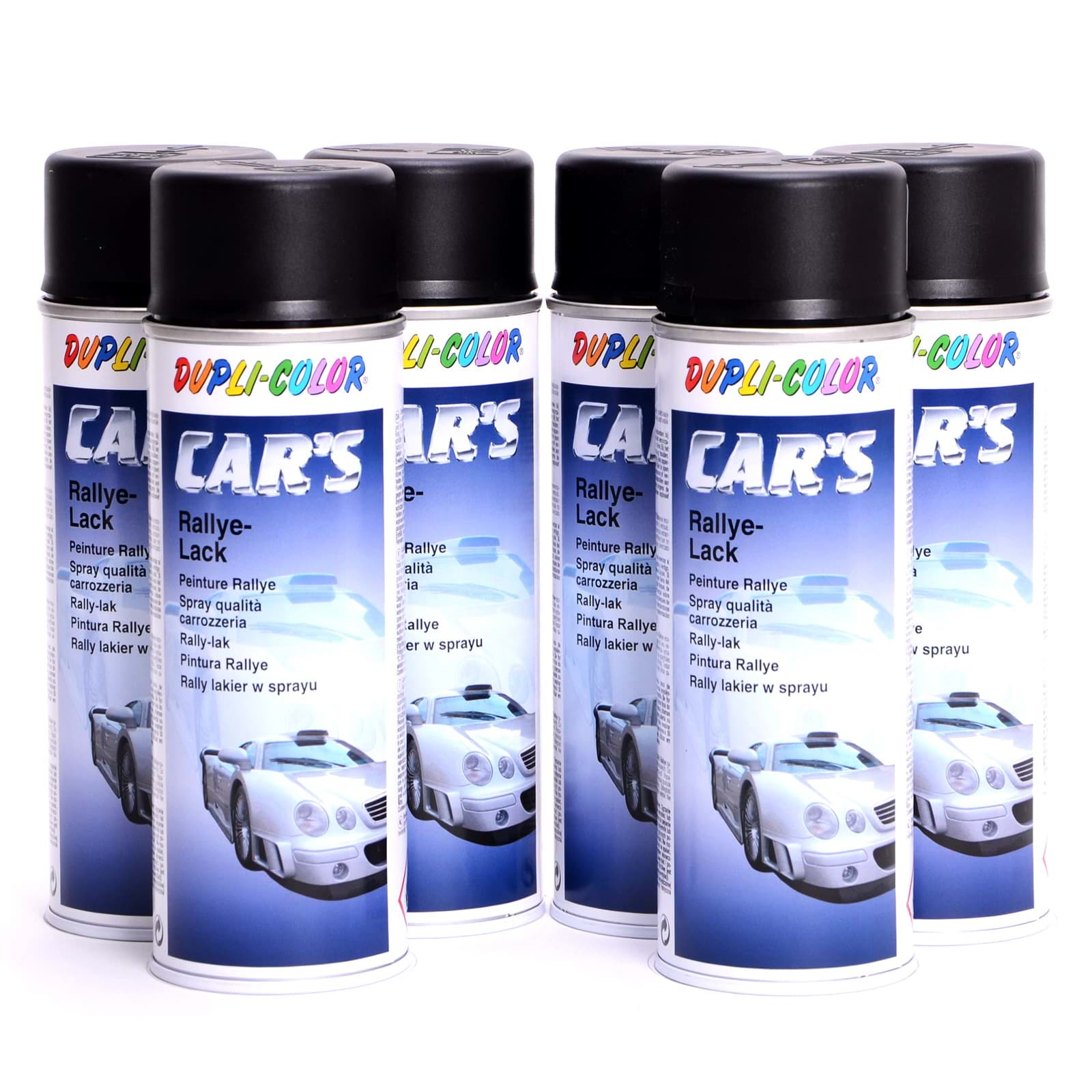 Obraz Duplicolor Cars Lackspray schwarz matt 400ml 6er Set