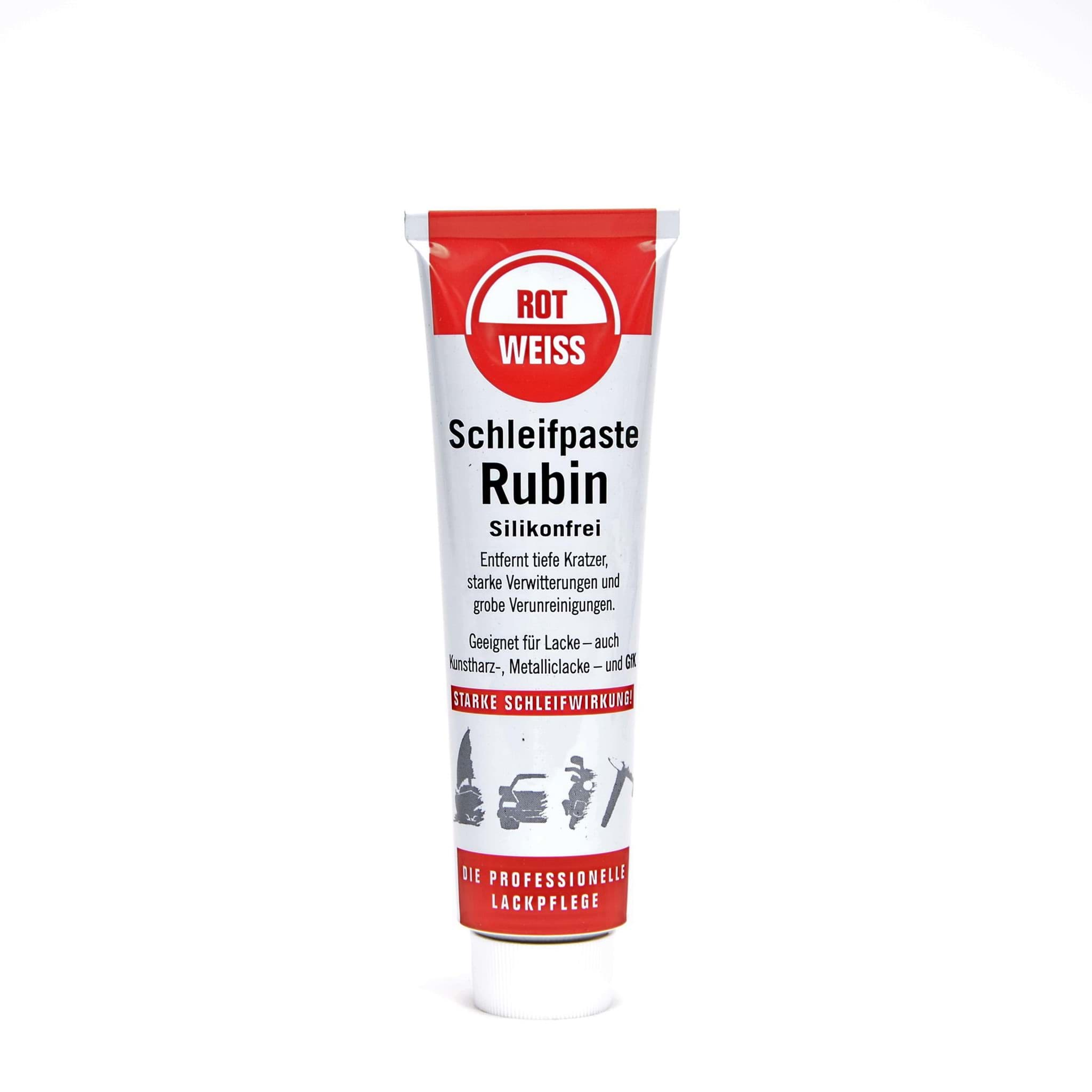 Schleifpaste Rubin 100ml Rot-Weiss resmi