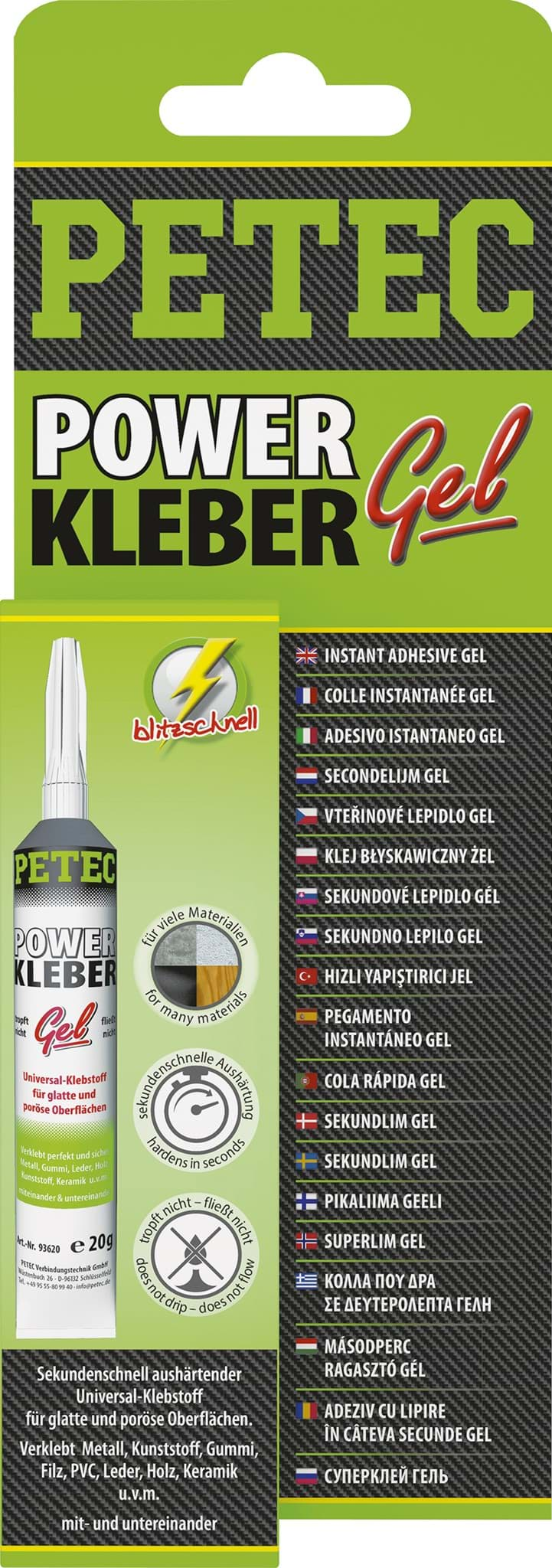 Bild von Petec Power Kleber Gel 20g SB Karte