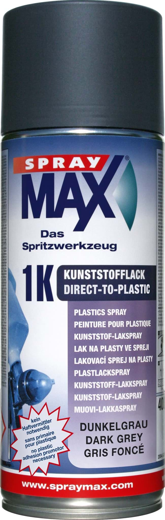 Bild von SprayMax 1K DTP-Kunststofflack Dunkelgrau 400ml 680044