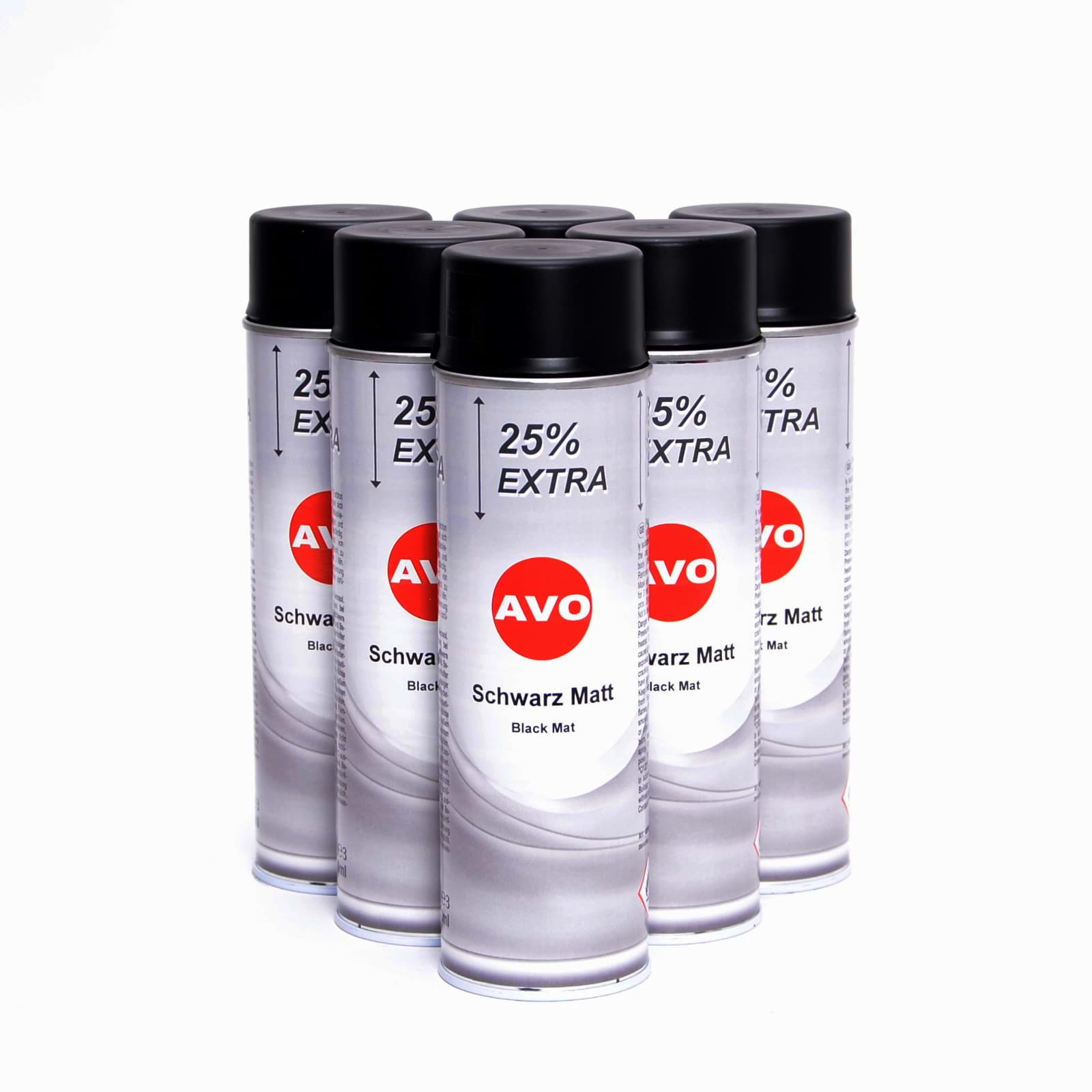 Afbeelding van AVO schwarz matt Lackspray 6 x 500ml