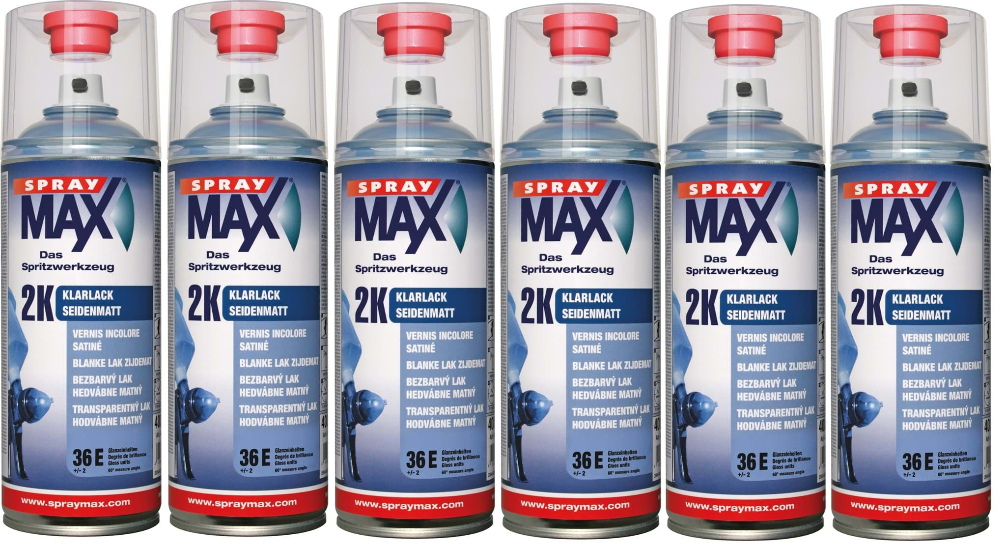 Bild von SprayMax 2K Klarlack seidenmatt 6 x 400ml  680067   