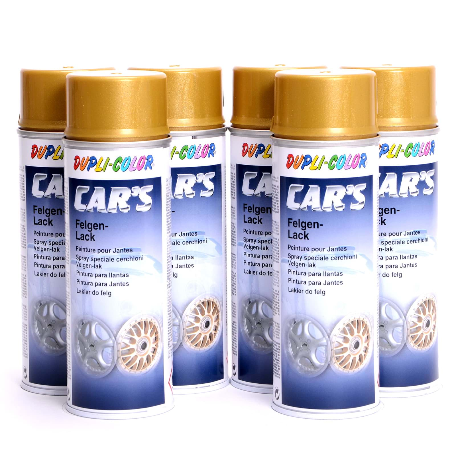 Obraz Duplicolor Cars Lackspray Felgengold 400ml 6er Set