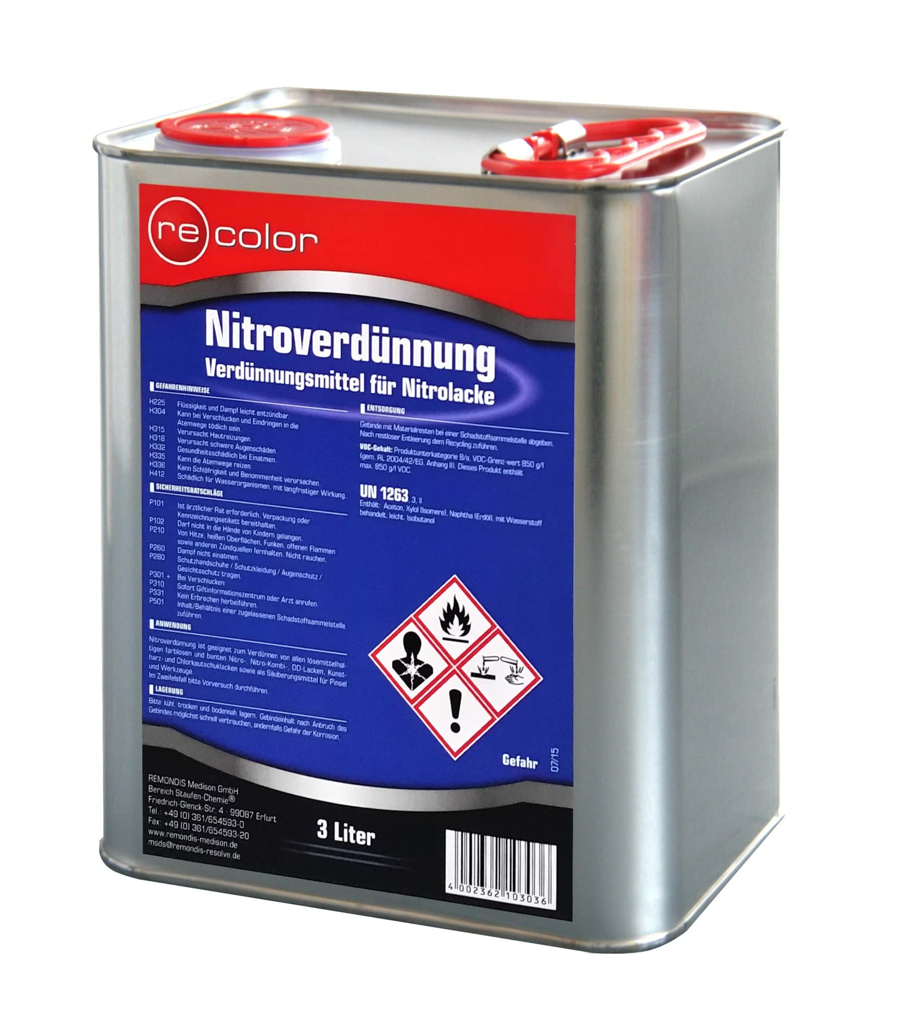 Afbeelding van RECOLOR Nitroverdünnung 3Liter