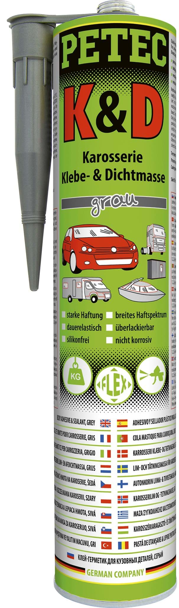 Bild von Petec Karosserie Klebe- und Dichtmasse Karrosseriedichtmasse grau 310ml