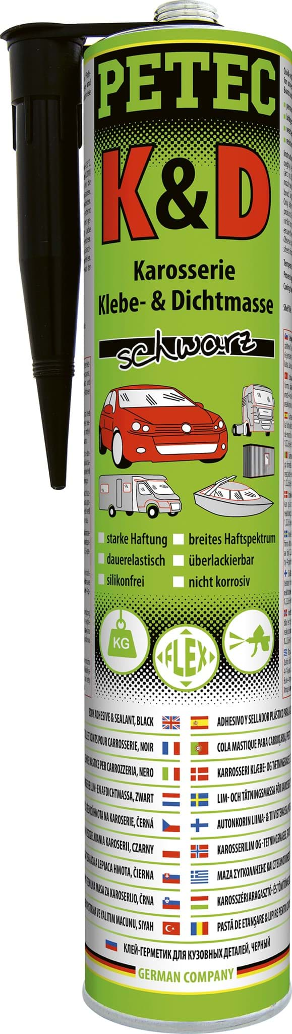 Изображение Petec Scheiben-& Karosseriedichtmasse abtupfbar weiß 310ml Kartusche