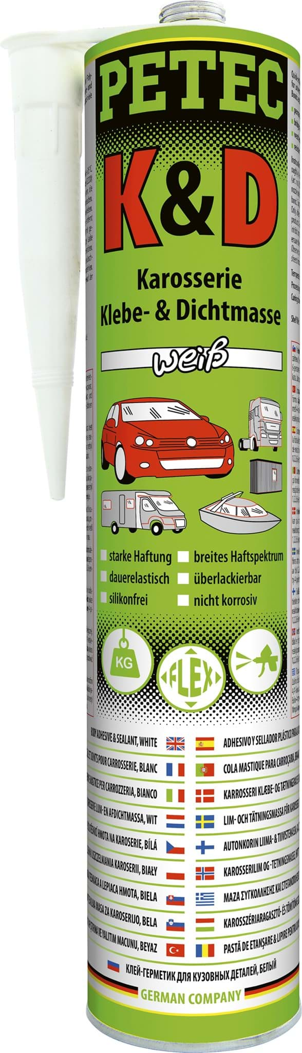 Petec Karosserie Klebe- und Dichtmasse Karrosseriedichtmasse weiß 310ml resmi