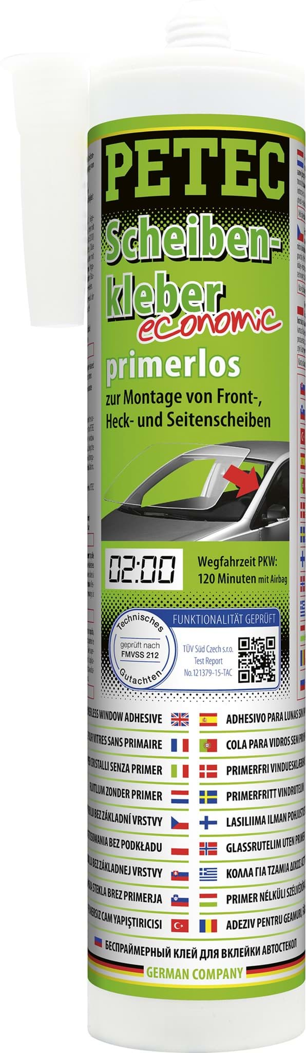 Afbeelding van Petec Scheibenkleber economic primerlos für Airbag 290ml Kartusche