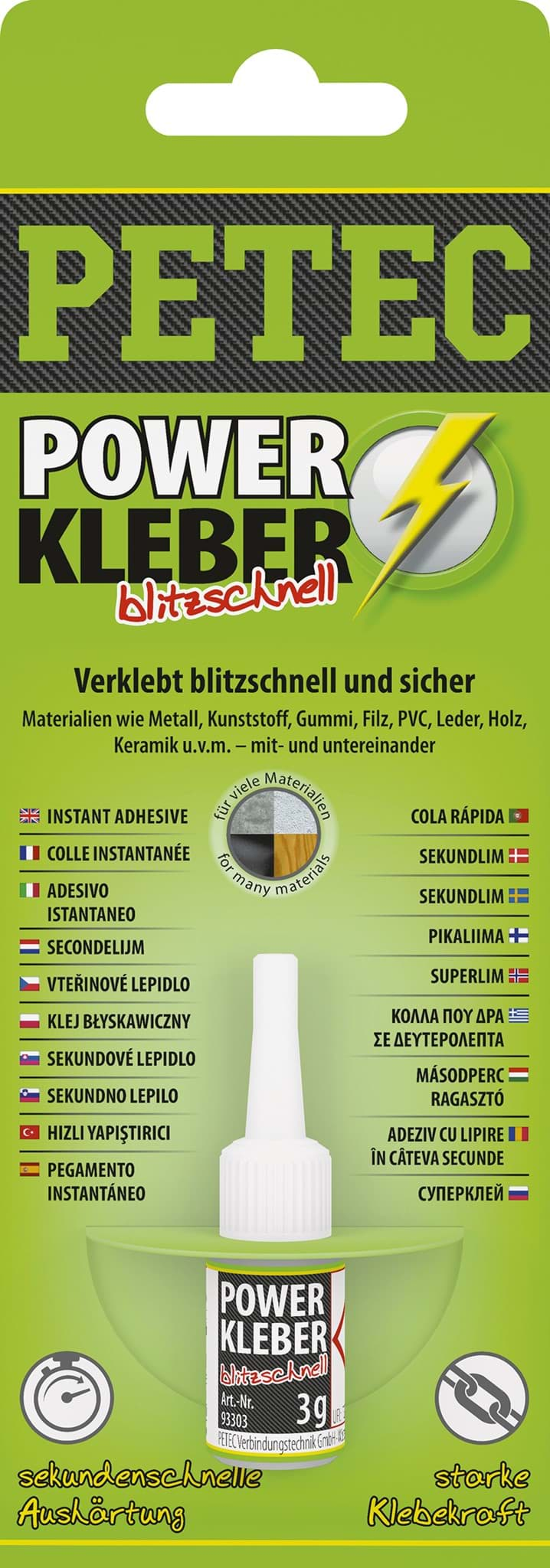 Petec Power Kleber Blitzschnell Sekundenkleber 3g resmi