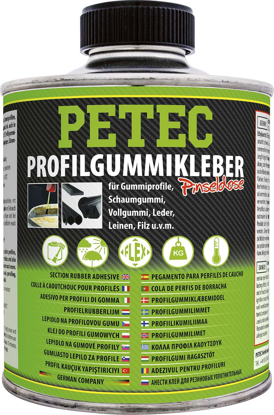 Picture of Petec Profilgummikleber Pinseldose Kontakt Kleber 350ml