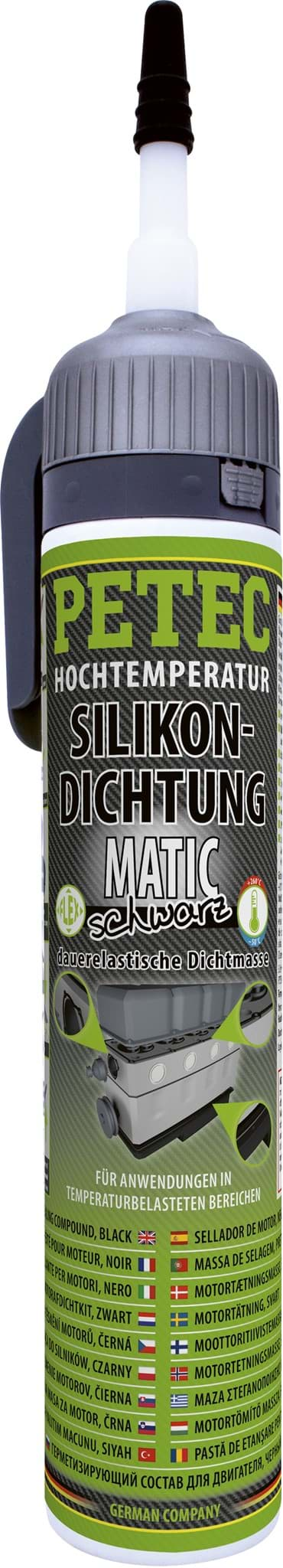 Bild von Petec Matic SD Hochtemperatur Silikon schwarz -40C bis + 250C 200ml