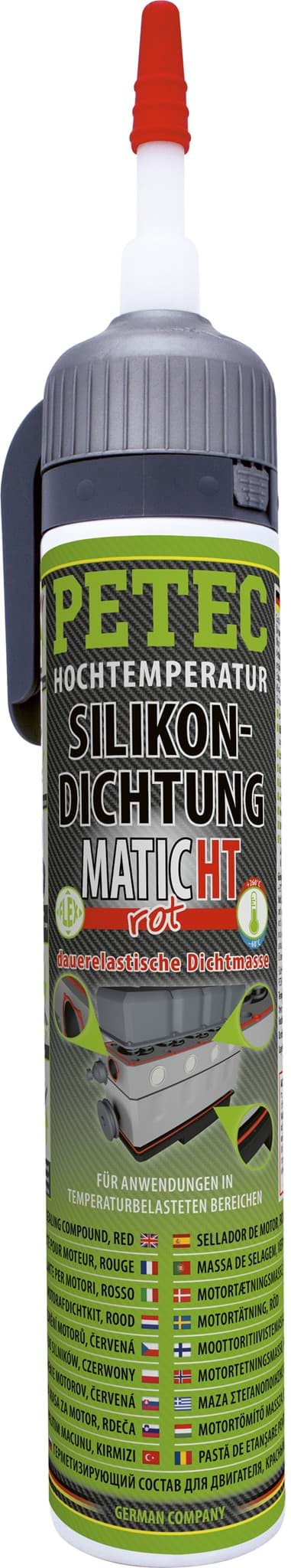 Bild von Petec Matic SD Hochtemperatur Silikon rot -60C bis + 260C 200ml