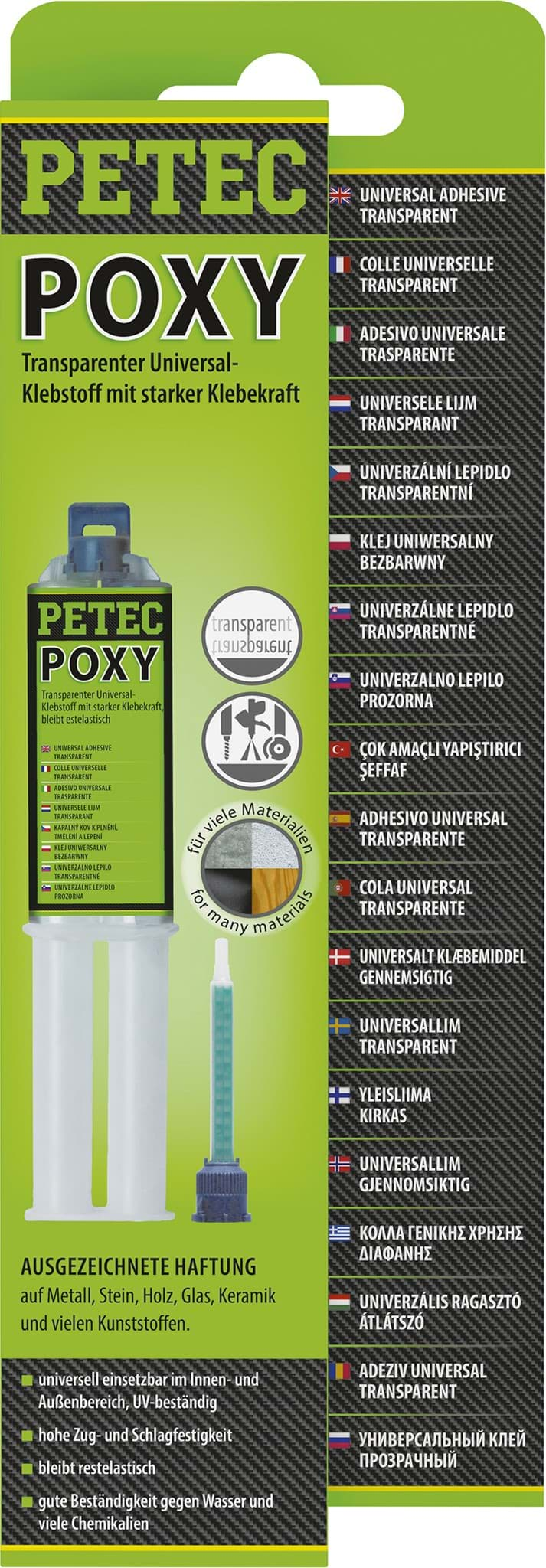 Afbeelding van Petec Poxy 2-Komponenten Epoxydharz Kleber 24ml Universalkleber