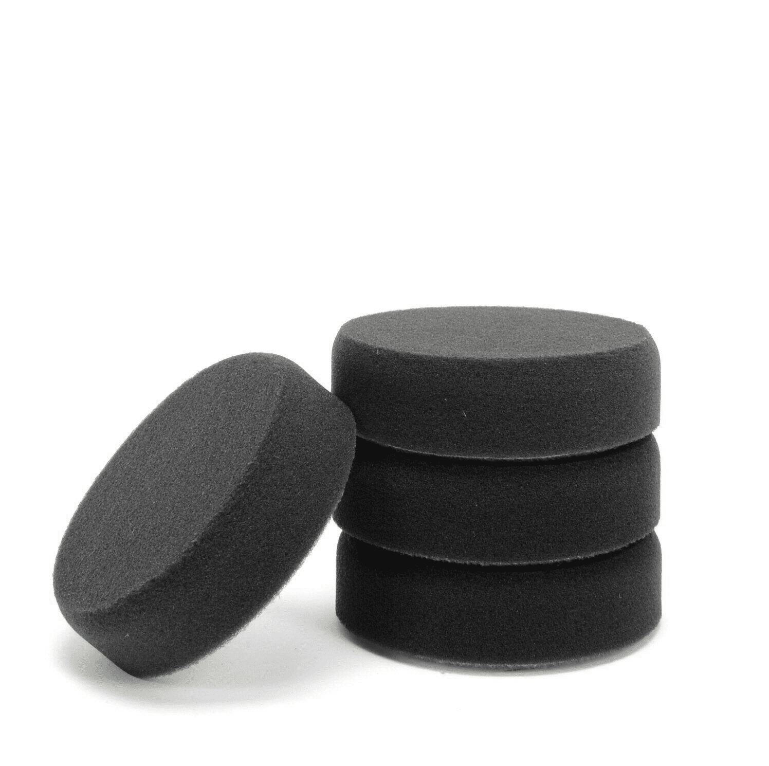 Изображение Polierschwamm 77mm schwarz glatt weich für Autolack und Politur Wachs 4er Set 
