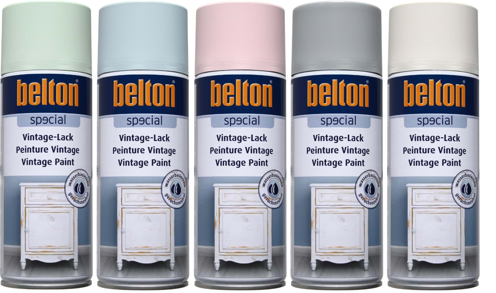 Изображение Vintage Lack Shabby Chic Belton Special Lackspray 400ml weiss,blau,grün