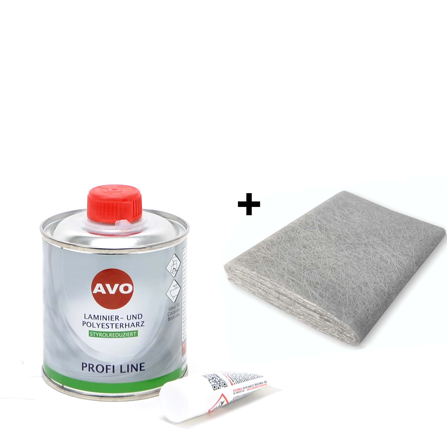 Afbeelding van AVO Polyesterharz GFK Glasfasermatte Harz SET 250g