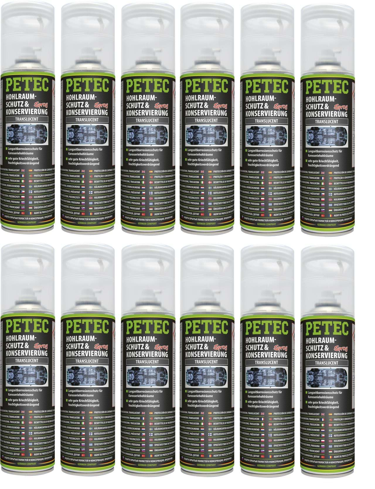 Petec Hohlraumversiegelung Transparent HV-Spray 12 x 500ml 73550 resmi