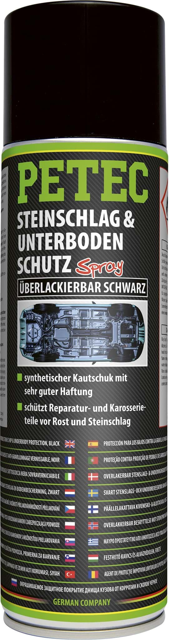 Изображение Petec Steinschlagschutz Unterbodenschutz Spray 500ml UBS schwarz überlackierbar