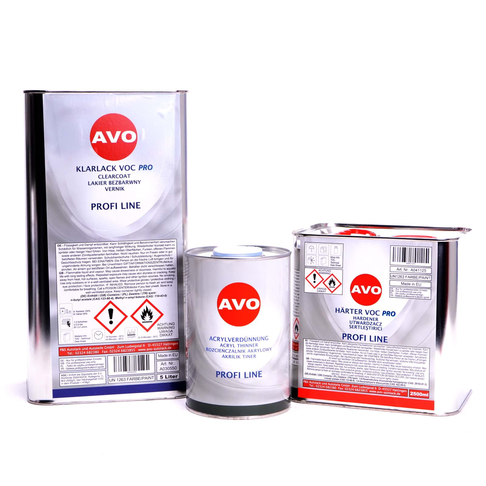 AVO 2K VOC PRO Klarlack Set mit Härter und Verdünnung hochglänzend 8,5 Liter  resmi