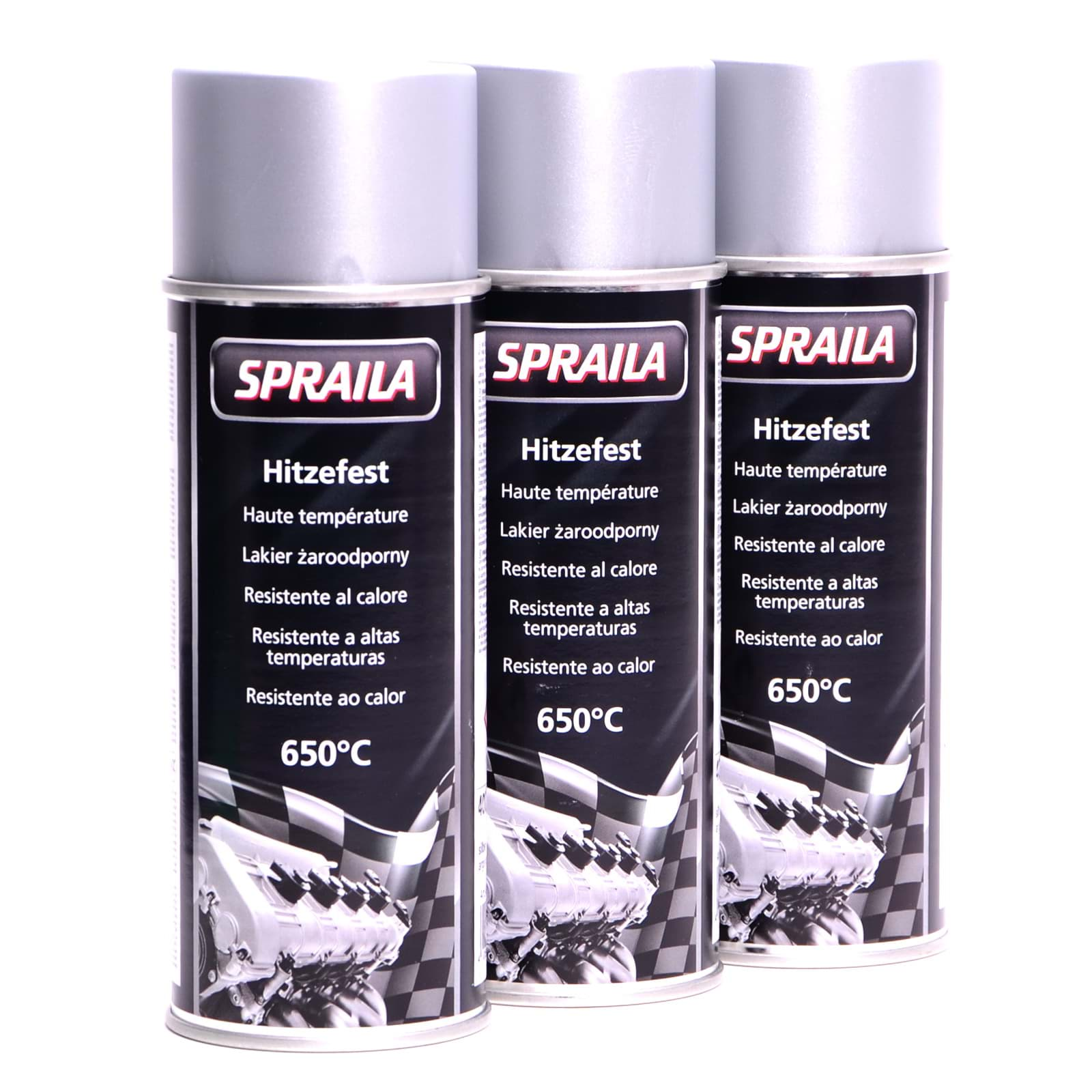 Bild von Lackspray hitzefest silber 650°C  3 x 400ml Spraila