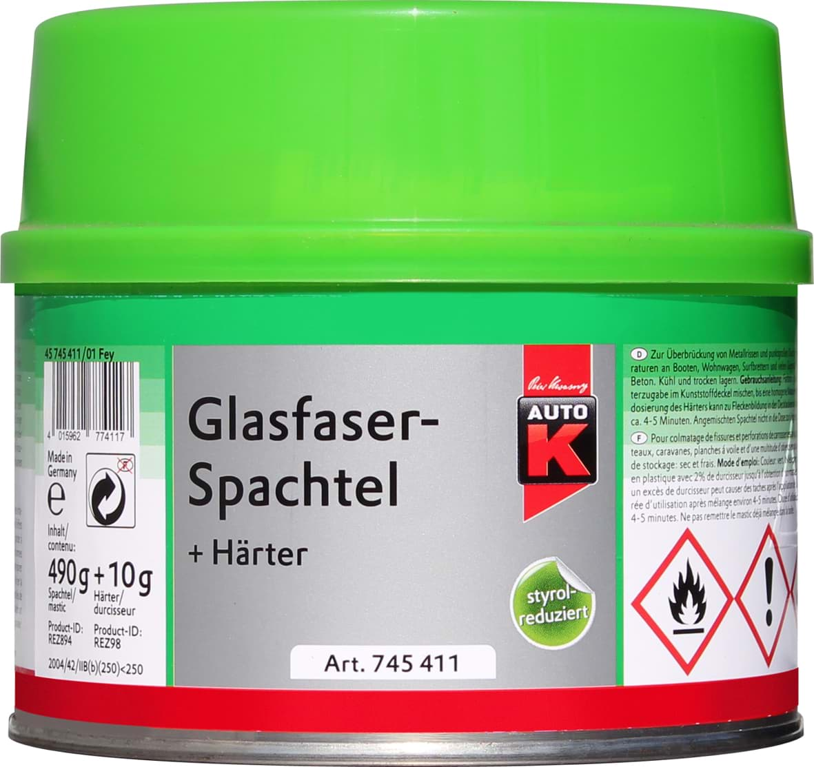 Obraz AutoK Glasfaserspachtel 500g 745411