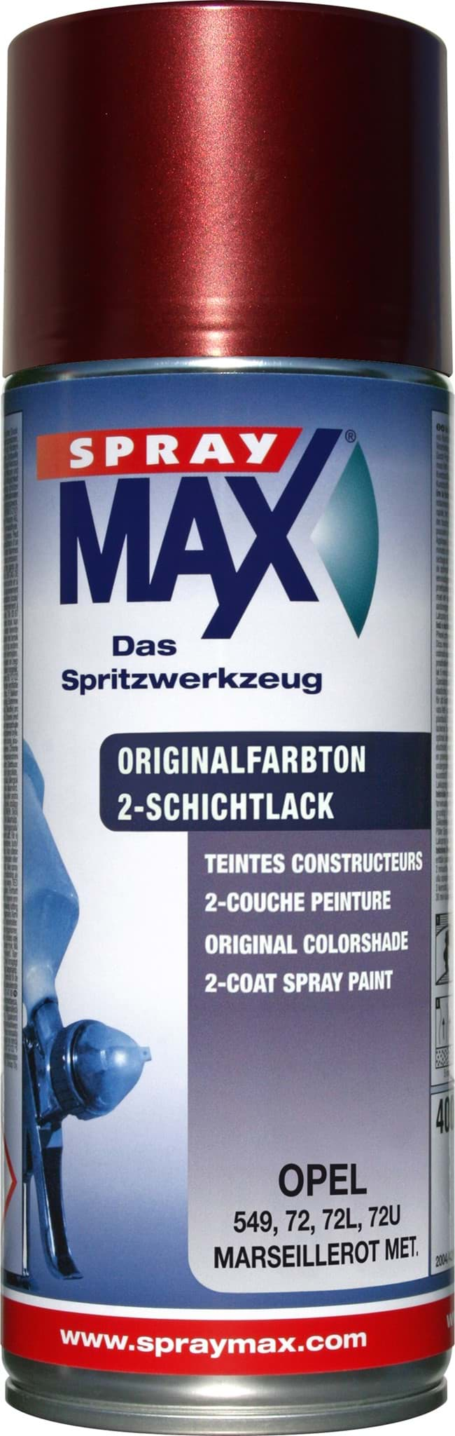 Bild von SprayMax Originalfarbton für Opel 549 marseillerot met.