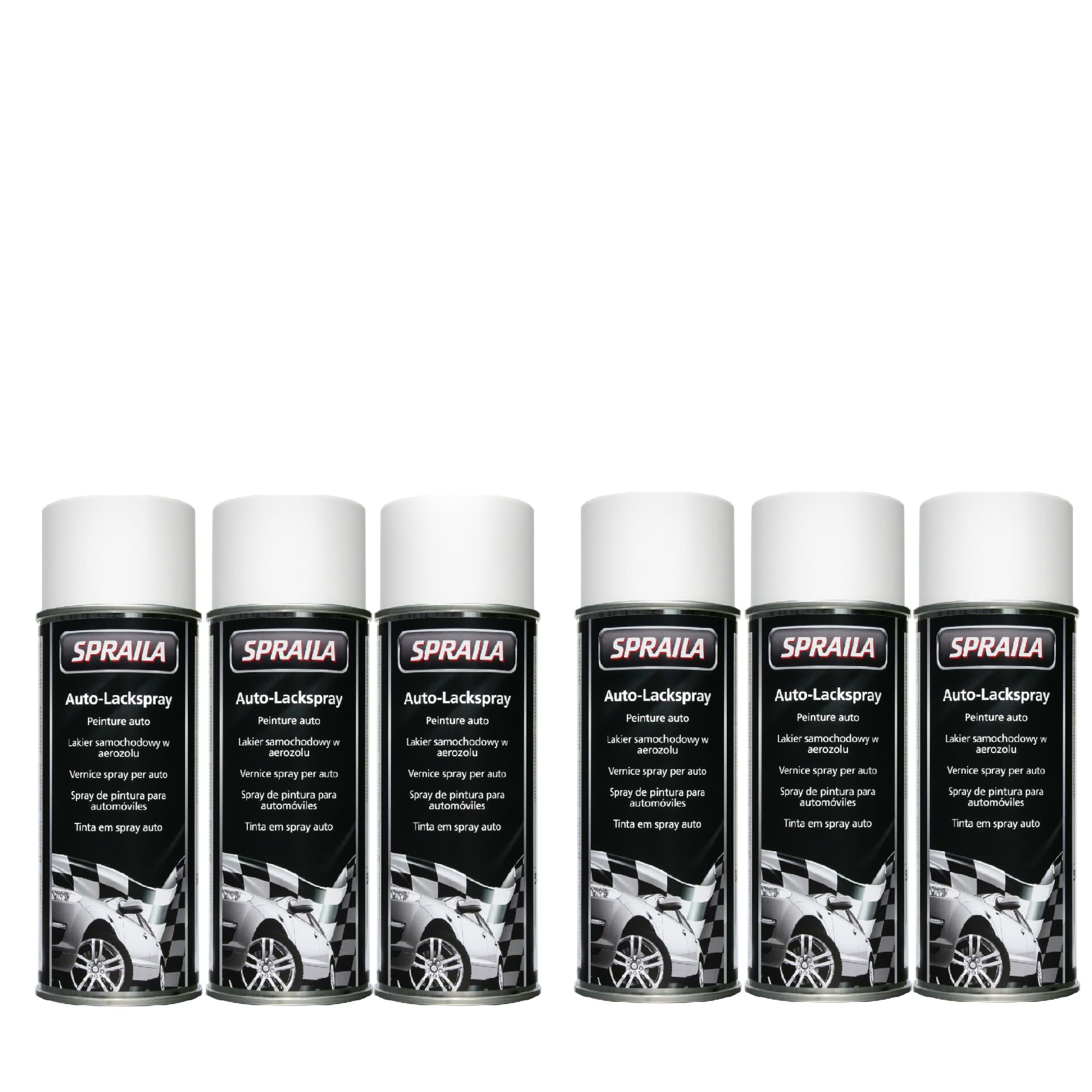 Afbeelding van 6x Spraila Lackspray Universal weiß glanz 400ml