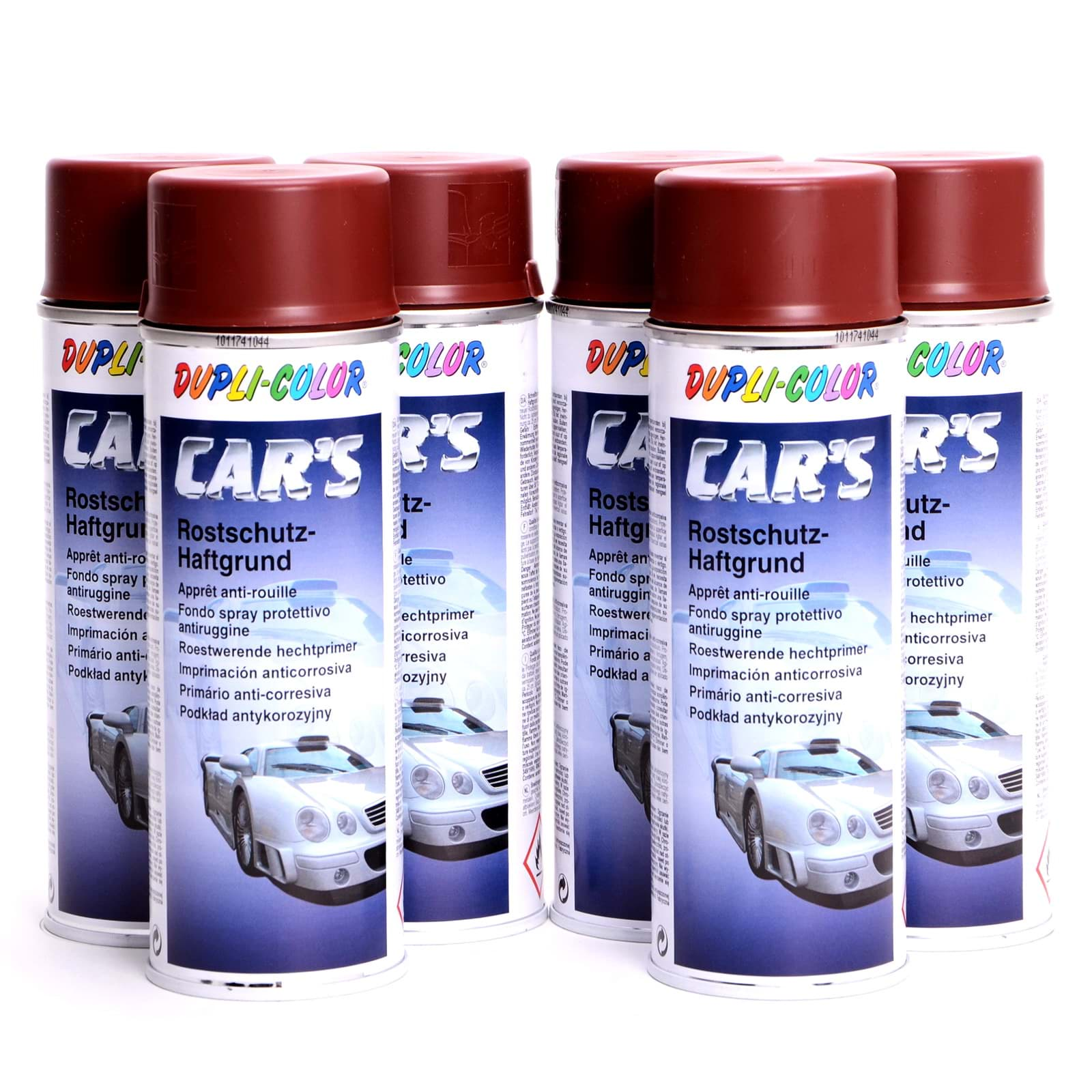 Изображение 6x Duplicolor Cars Lackspray Haftgrund/Rostschutz rotbraun 400ml