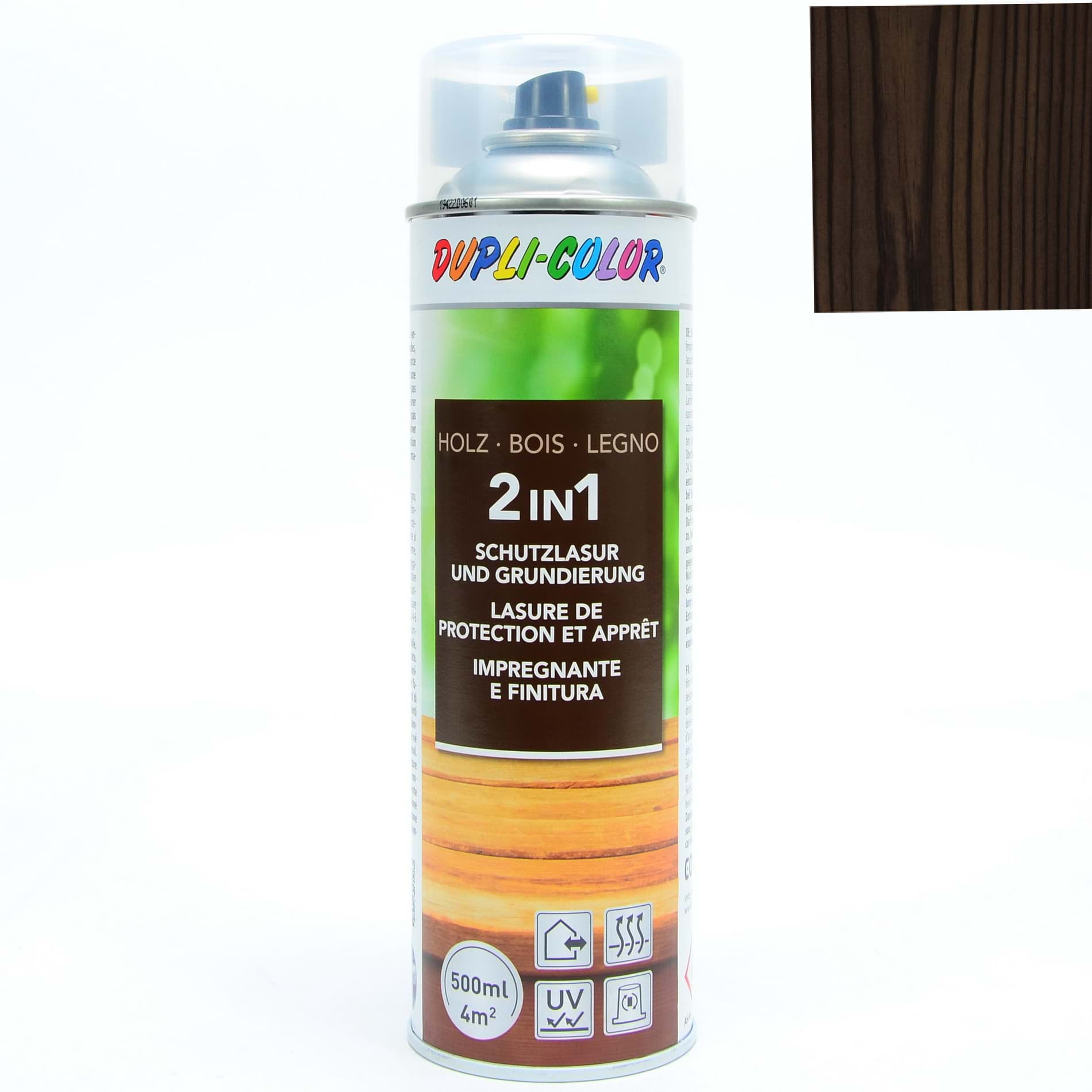 Picture of DUPLI-COLOR Holzschutzlasur 2 in 1 Palisander 500ml 