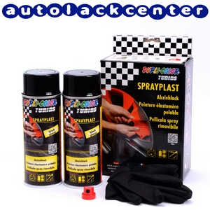 Afbeelding van Dupli-Color SPRAYPLAST Abziehlack Sprühfolie 2x400 ml schwarz seidenglänzend