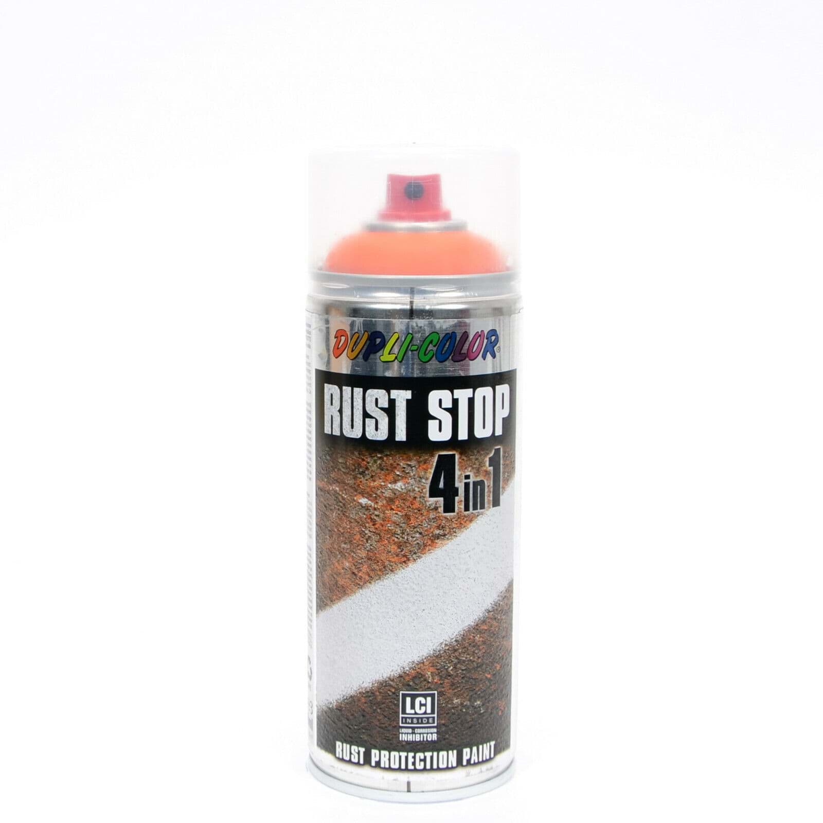 Bild von Rostschutz Lack Spray Sprühdose 4 in 1 Industrielack Rust Stop RAL 2004 reinorange